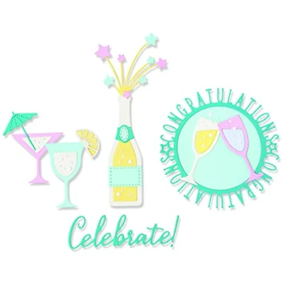 Afbeelding van Sizzix Thinlits Die Set 12PK Bottles &amp; Glasses 665816 Olivia Rose (01 22)