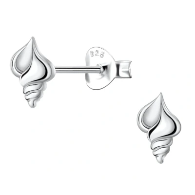 Afbeelding van JoyS Zilveren schelp oorbellen petit schelpje oorknoppen 5 x 8 mm sterling zilver 925