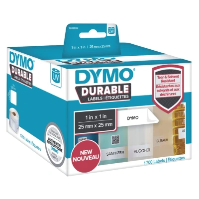 Afbeelding van Dymo Durable 2112286 Etiket Zwart op wit (25 mm x 25 mm)