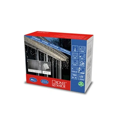 Afbeelding van Konstsmide Lichtgordijn Buiten 80 LED Warmwit (b x h) 300 cm 87.5 Timer, Frosted