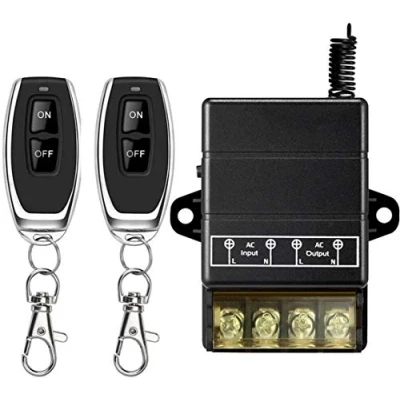Afbeelding van DONJON Afstandsbediening schakelaar, AC 220 V/230 V/240 V 433 MHz krachtige draadloze RF schakelaar met 328 ft lang bereik voor huishoudelijke apparaten, pompen, plafondventilatoren en elektrische