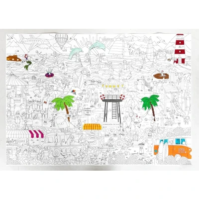 Afbeelding van Mega Grote Kleurplaat 120x85cm Thema Zomerpret