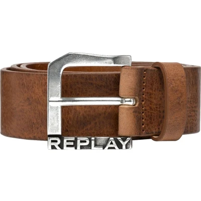 Afbeelding van REPLAY Leren Riem Belt W100 Tan Lichtbruin