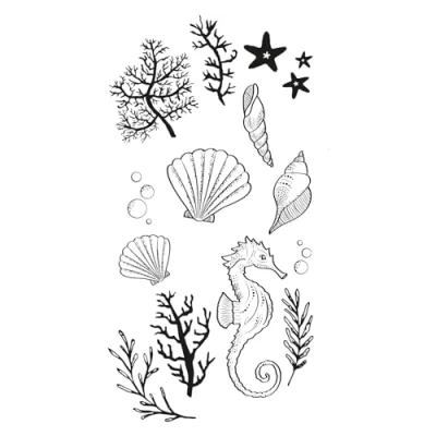 Afbeelding van Sizzix Clear Stamps Set 15PK Ocean Elements van Lisa Jones