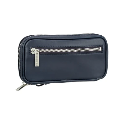 Afbeelding van LEONHARD HEYDEN Leren Utensil zak Montreal Tech Organizer Navy Donkerblauw