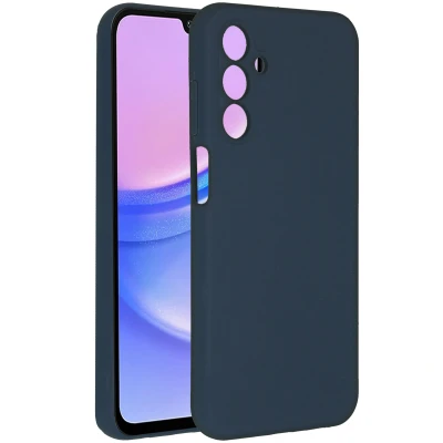 Afbeelding van Samsung Galaxy A15 (4G) Hoesje Siliconen en TPU (zacht) Accezz Backcover/Softcase Donkerblauw Telefoonhoesje