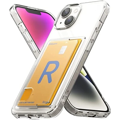 Afbeelding van Ringke Fusion Card Compatibel met iPhone 14 (6.1&#039;&#039;) Case, Transparant Kaarthouder Slanke Schokbestendige Bumper Hoesje Clear