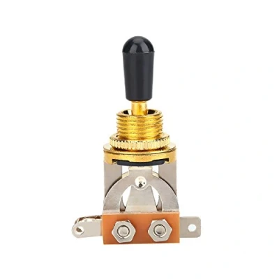 Afbeelding van Guitar 3 Way Toggle Switch, Metal Pickup Selector Switch with Brass Tip Knob for LP Style Electric (Gold)
