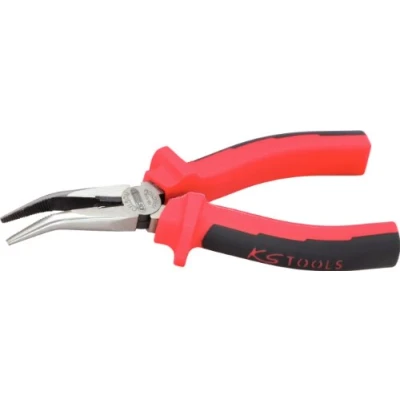Afbeelding van KS Tools, Tang, ERGOTORQUE Platte rondbek tang gebogen (210 mm)