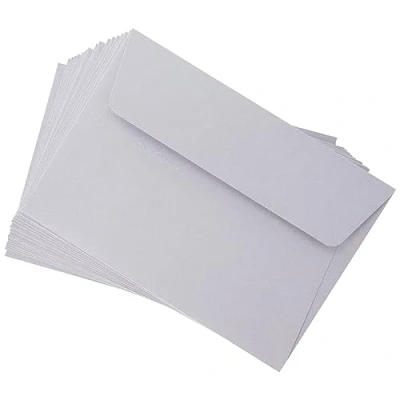 Afbeelding van Clairefontaine 5326C pakket met 20 zelfklevende enveloppen, formaat C6, 11,4 x 16,2 cm, 120 g/m², kleur: koala grijs, uitnodigingen en evenementen serie Pollen, premium papier, glad