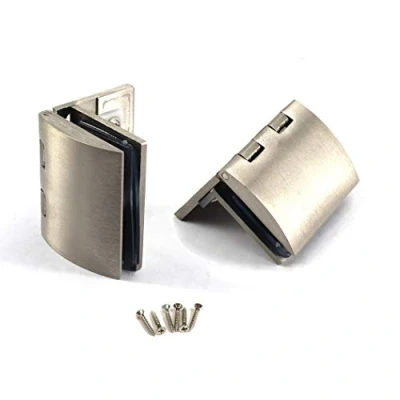 Afbeelding van 90 graden glazen deur scharnier kit zinklegering douche klem clip 2 stuks met schroeven, adaptief 8 10 mm glas