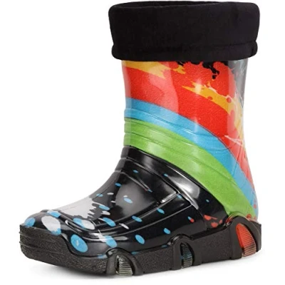 Afbeelding van Ladeheid Kinder Regenlaarzen Rubber Hoog PVC Waterdicht LA ZT Szuwarek2020 Zwart patroon 34 21/22