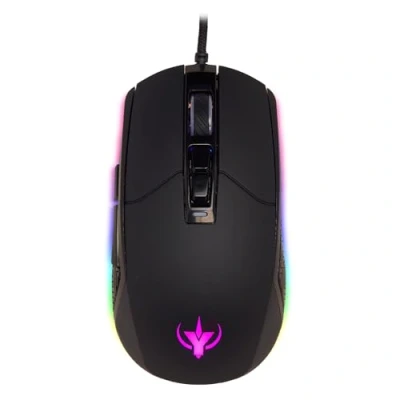 Afbeelding van SPYCO Action MO 101, Ergonomische gamemuis, 7200 DPI, RGB light met 6 kleureffecten, Gewicht 123g, 7 Programmeerbare knoppen, Gevlochten draad