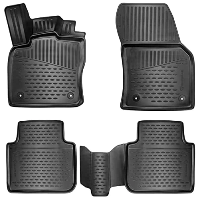 Afbeelding van Elmasline Design 3D rubberen mattenset voor Skoda KODIAQ 2016 2023 extra hoge rand van 5 cm