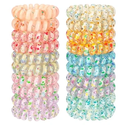 Afbeelding van JessLab Kleine Spiral Haar Touwtjes, Coil Elastische Touwtjes voor Vrouwen, Set van 20, Duurzame en Waterdichte Haaraccessoires, Perfect Alle Haartypes, Geen Beschadiging, Mix Kleuren 2