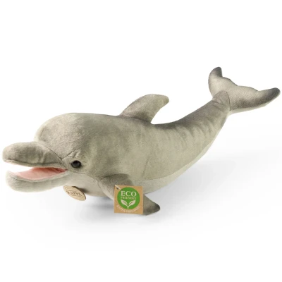 Afbeelding van Rappa ECO knuffel dolfijn 40 cm realistische van recyclede PET flessen grijs, wit