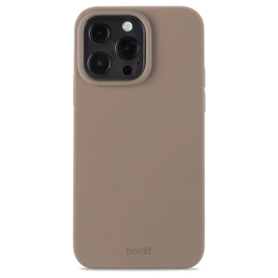Afbeelding van Holdit Siliconen Hoesje iPhone 13 Pro 0,8mm Ultra thin Silicone Case Volledige Bescherming en voor de cameralenzen Gripvriendelijk oppervlak Mocha Brown