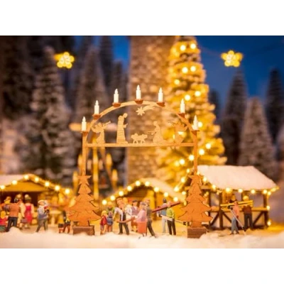 Afbeelding van Noch H0 LaserCut minis Kerstmarkt Entreeboog
