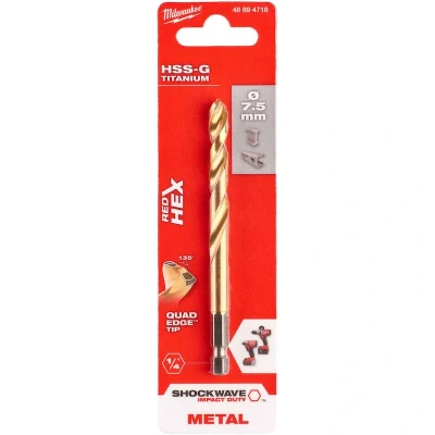 Afbeelding van Milwaukee Shockwave metaalboor HSS G Ti. 7.5mm