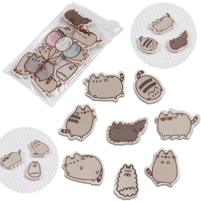 Afbeelding van Pusheen Kat gum schoolgum, in etui SET 8 stuks