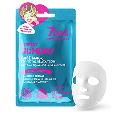 Afbeelding van Face Sheet Mask 1 Piece Daily Skin Care Agave Lotus Extract Hydration Facial Moisturizer Tissue For All Types Good Price 28g / Sunday 7DAYS