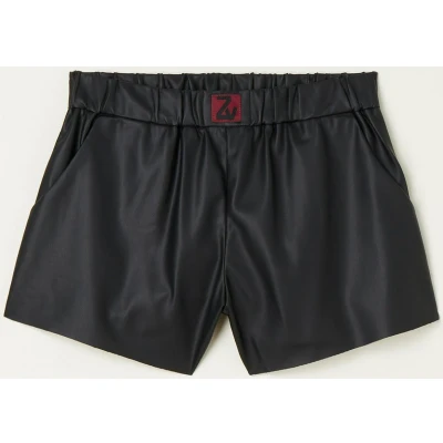Afbeelding van Zadig&amp;Voltaire Kids Korte broek van imitatieleer Zwart Maat 10 (maat140)