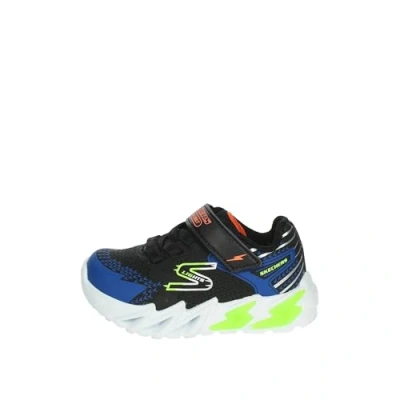 Afbeelding van Skechers Flex glow Bolt uniseks kind Sportschoenen,Black Synthetic/Textile/Blue, Lime, &amp; Ora,25 EU