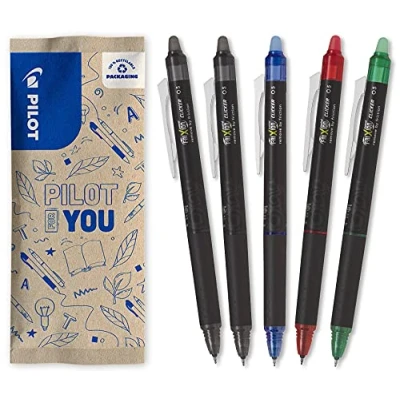 Afbeelding van PILOT FriXion Point Clicker 0,5 intrekbare pen met uitwisbare warmtegevoelige inkt 2 zwart, blauw, rood, groen navulbare fijne punt