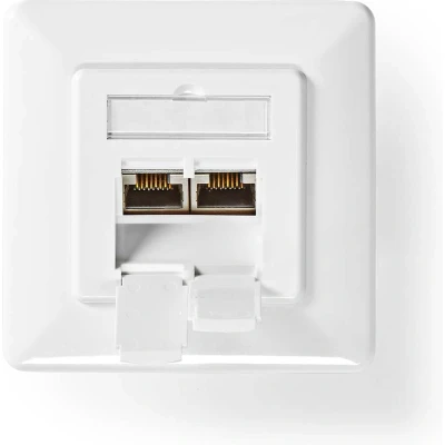 Afbeelding van Netwerk Wanddoos Inbouw 2 poort(en) CAT7 Recht Female Goud Nedis