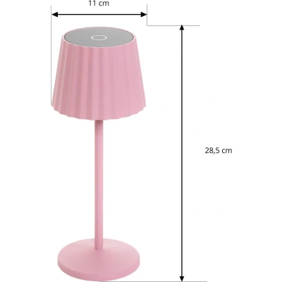 Afbeelding van Lindby Terraslampen met touchdimmer 1licht Gegoten aluminium, kunststof H: 28.5 cm roze Inclusief lichtbron
