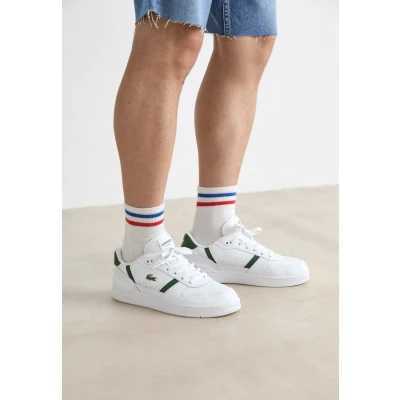 Afbeelding van Lacoste Tclip SET Sneakers laag, Heren, Maat: 44.5, Blanc/vert foncé Leer en textiel