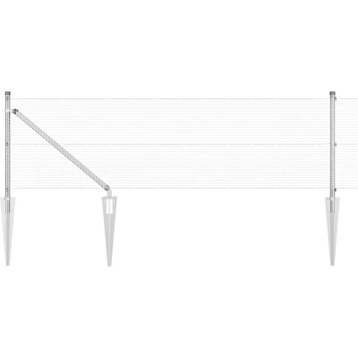 Afbeelding van vidaXL Gelaste Draadhek met 7 Spijker Palen 0.4x10 m Gegalvaniseerd Staal