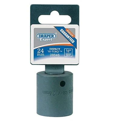 Afbeelding van Draper 28545 Expert Impact Socket, 1/2&quot; Vierkante Aandrijving, 24mm, Blauw