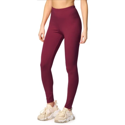 Afbeelding van Merry Style MS MS10 198 LE Dames Leggings Sport Vrijetijdsbroek Lang Katoen Sporbroek Yogabroek Wijnrood XS