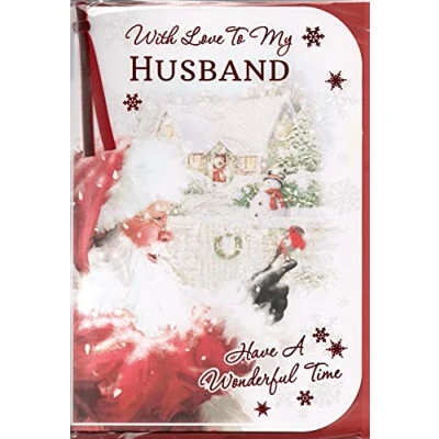 Afbeelding van Prelude Man Kerstkaart To My Wonderful At Christmastime Traditionele Robins grote kaart