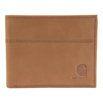 Afbeelding van Carhartt Heren B0000207 zadel lederen tweevoudige portemonnee, Bruin, één maat, Eén Bifold Portemonnee