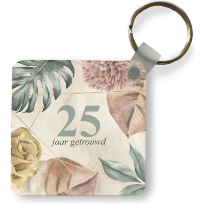 Afbeelding van Sleutelhanger Uitdeelcadeautjes Trouwdag 25 jaar getrouwd Spreuken Quotes Plastic