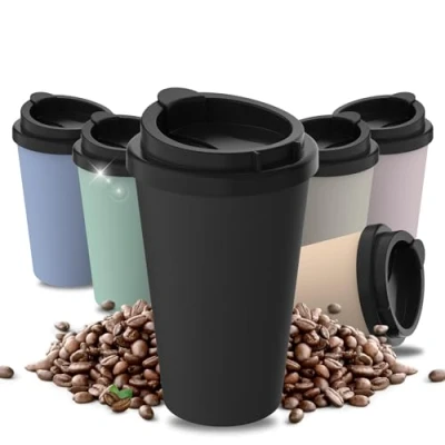 Afbeelding van Uakeii PremiumPlus Thermosbeker van biologisch kunststof, 350 ml, lekvrije koffiebeker To Go (leisteen)