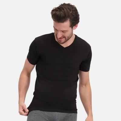 Afbeelding van Bamboo Basics 2 pak heren T shirts V hals Velo