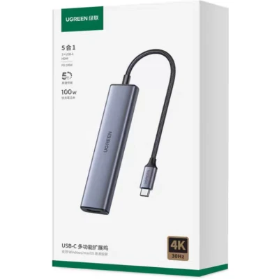 Afbeelding van UGREEN Revodok USB C Hub PD100W, 4K HDMI, 3*USB A datapoorten Dock Adapter Multiport Compatibel met iPhone 15, Galaxy S24, Surface, MacBook Pro/Air, iPad Steam Deck etc.
