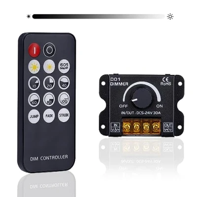 Afbeelding van GOMING DC 5V 12V 24V 30A RF LED Strip Dimmer PWM Controller Draadloze Besturing of Door Middel van Knoppen Aanpassing Helderheid Geschikt voor