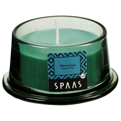 Afbeelding van Spaas Geurkaars Glas Velvet Luxury Branders Ø92x48 mm Emerald per stuk Ca. 15 H