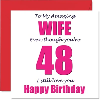 Afbeelding van Grappige 48e Verjaardagskaarten voor Vrouw 48 I Still Love You Gelukkige Verjaardagskaart van Man Partner, Achtenveertig Banter Cadeaus, 145mm x Grap Humor Wenskaarten