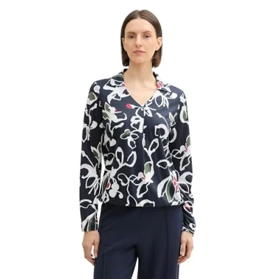 Afbeelding van TOM Tailor Blouse, Dames, Maat: Medium, Painterly floral design