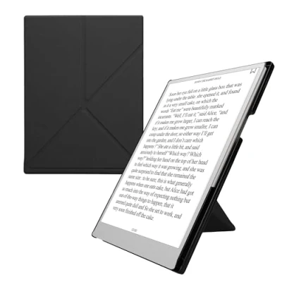 Afbeelding van kwmobile e reader hoesje compatibel met Remarkable Paper Pro hoes Ereader case standaard en penhouder Kunstleer in zwart