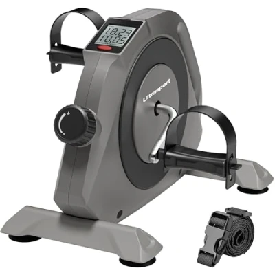 Afbeelding van Ultrasport Minibike 100, arm en beentrainer, hometrainer, minifiets, bewegingstrainer, ideaal voor senioren, stil onderhoudsvrij, max. Gebruikersgewicht tot 100 kg, grijs/zwart