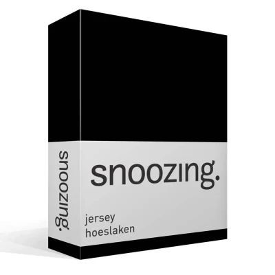 Afbeelding van Snoozing Jersey Hoeslaken 100% gebreide katoen 160x210/220 cm Zwart