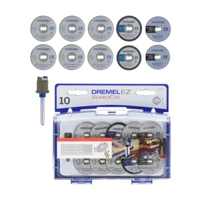 Afbeelding van Dremel 690 EZ SpeedClic snijwielset accessoireset met 10 snijschijven voor rotatiegereedschap en opspandoorn