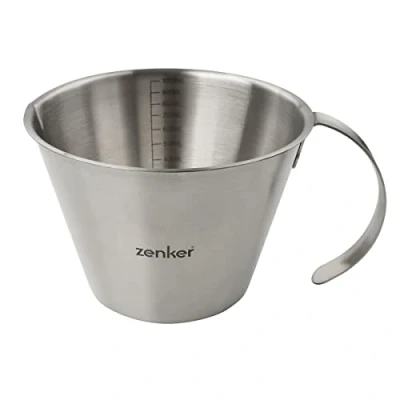 Afbeelding van Zenker 44993 maatbeker, 1 liter, gebaksglas, roestvrij staal, zilver, 20 x 15 10 cm