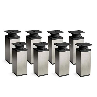 Afbeelding van sossai® design meubelpoten MFV1 set van 8 in hoogte verstelbaar Vierkant profiel: 40 x mm Kleur: inox Hoogte: 100 (+ 20 mm) Inclusief hoogwaardige houtschroeven